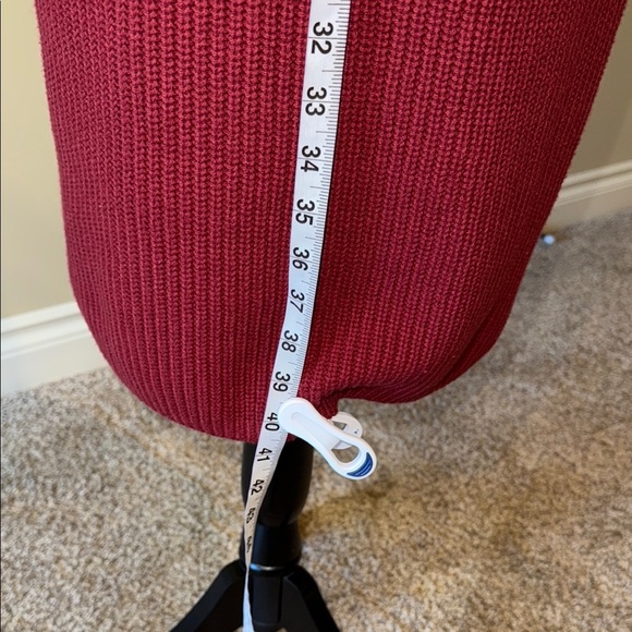 Style & Co Sweater Dress Maroon Ribbed Mock Neck Bishop Sleeves Women’s Size M - Picture 4 of 11